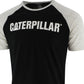 Camiseta masculina com logotipo da Caterpillar, preta, tamanho extragrande
