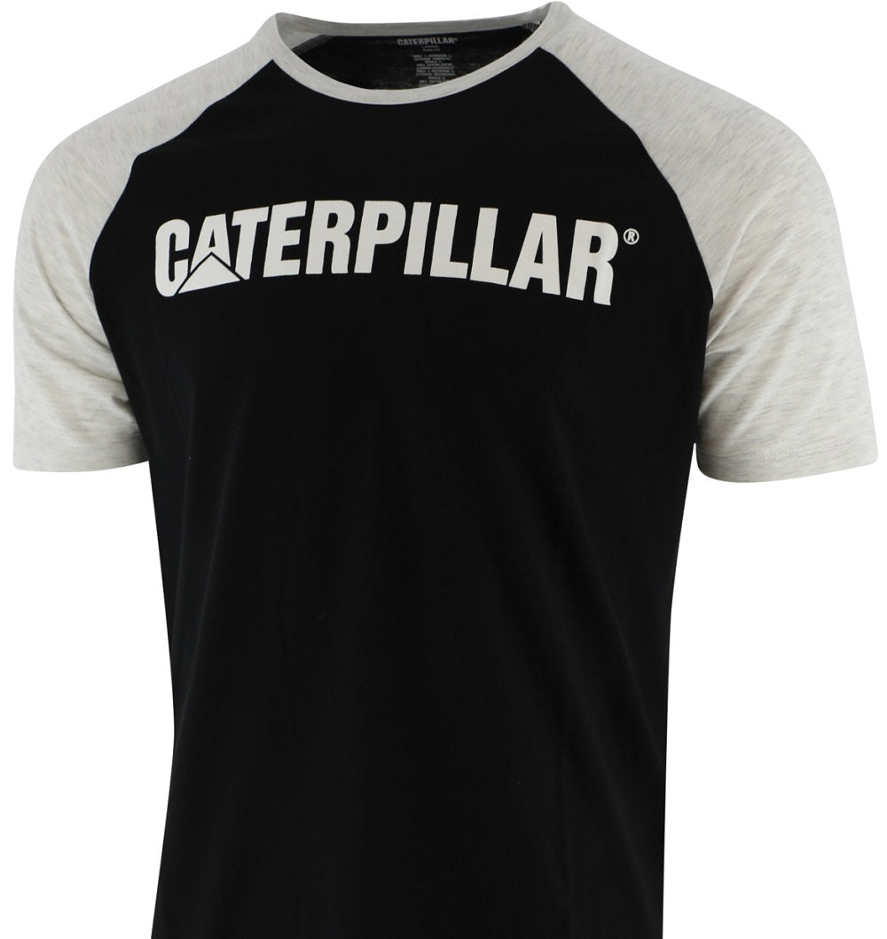 Camiseta masculina com logotipo da equipe Caterpillar, preta, tamanho XX-G