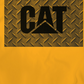 Camiseta masculina Caterpillar com estampa de diamante e logotipo gráfico, tamanho pequeno, amarela