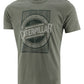 Camiseta masculina com estampa de logotipo desgastado da Caterpillar Foundation, verde, tamanho GG