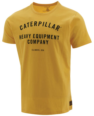 Caterpillar Men's Equipment Company Logo Graphic T-Shirt Yellow Size Large