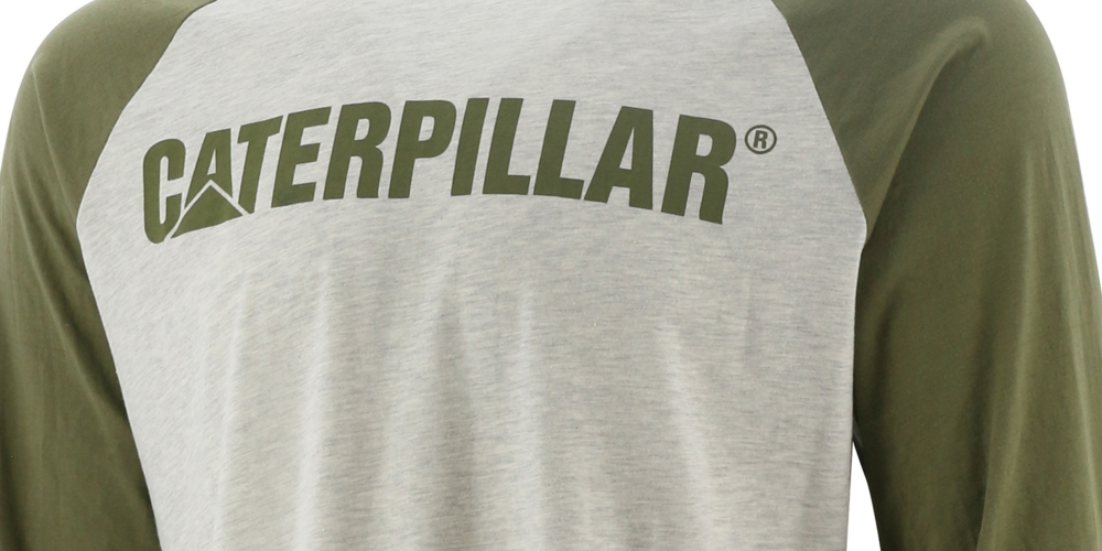 Camiseta de beisebol masculina Caterpillar cinza tamanho X-G