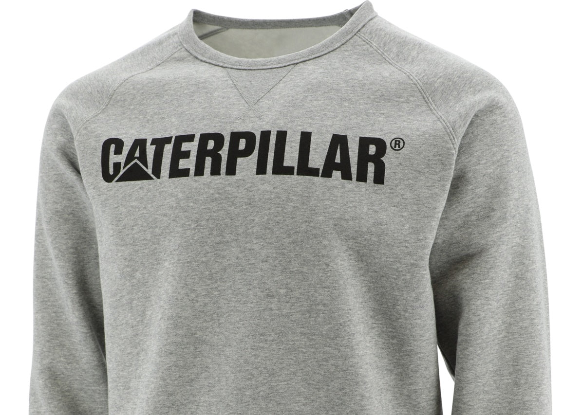 Moletom com estampa de logotipo da Caterpillar Foundation masculino, cinza, tamanho grande