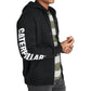 Moletom com capuz e zíper completo com estampa do logotipo da Caterpillar Foundation para homens, preto, tamanho grande