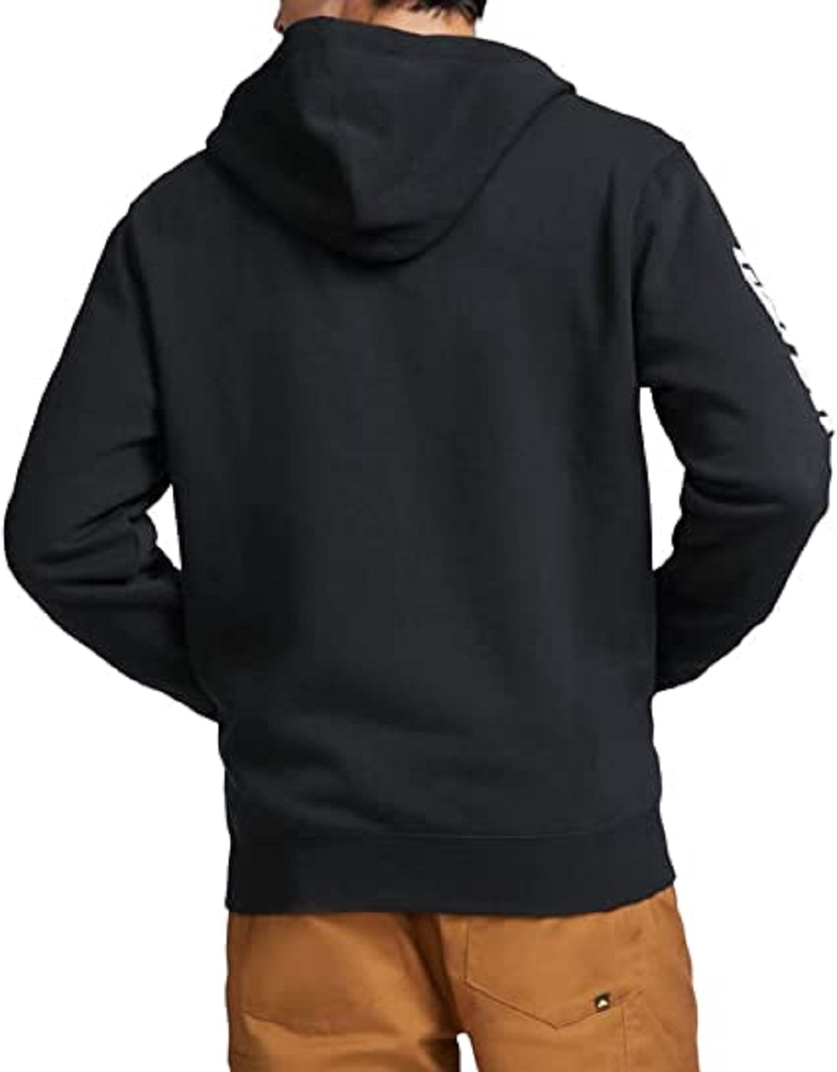 Moletom com capuz e zíper completo com estampa do logotipo da Caterpillar Foundation para homens, preto, tamanho grande