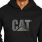 Moletom com capuz estampado com logotipo da Caterpillar Foundation masculino, preto, tamanho médio