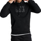 Moletom com capuz estampado com logotipo da Caterpillar Foundation masculino, preto, tamanho grande