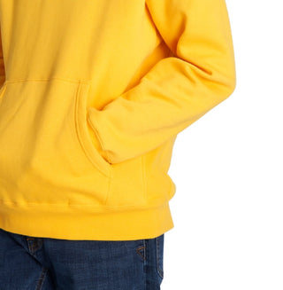 Caterpillar Men's Foundation Logo Print Hoodie Yellow Size Large