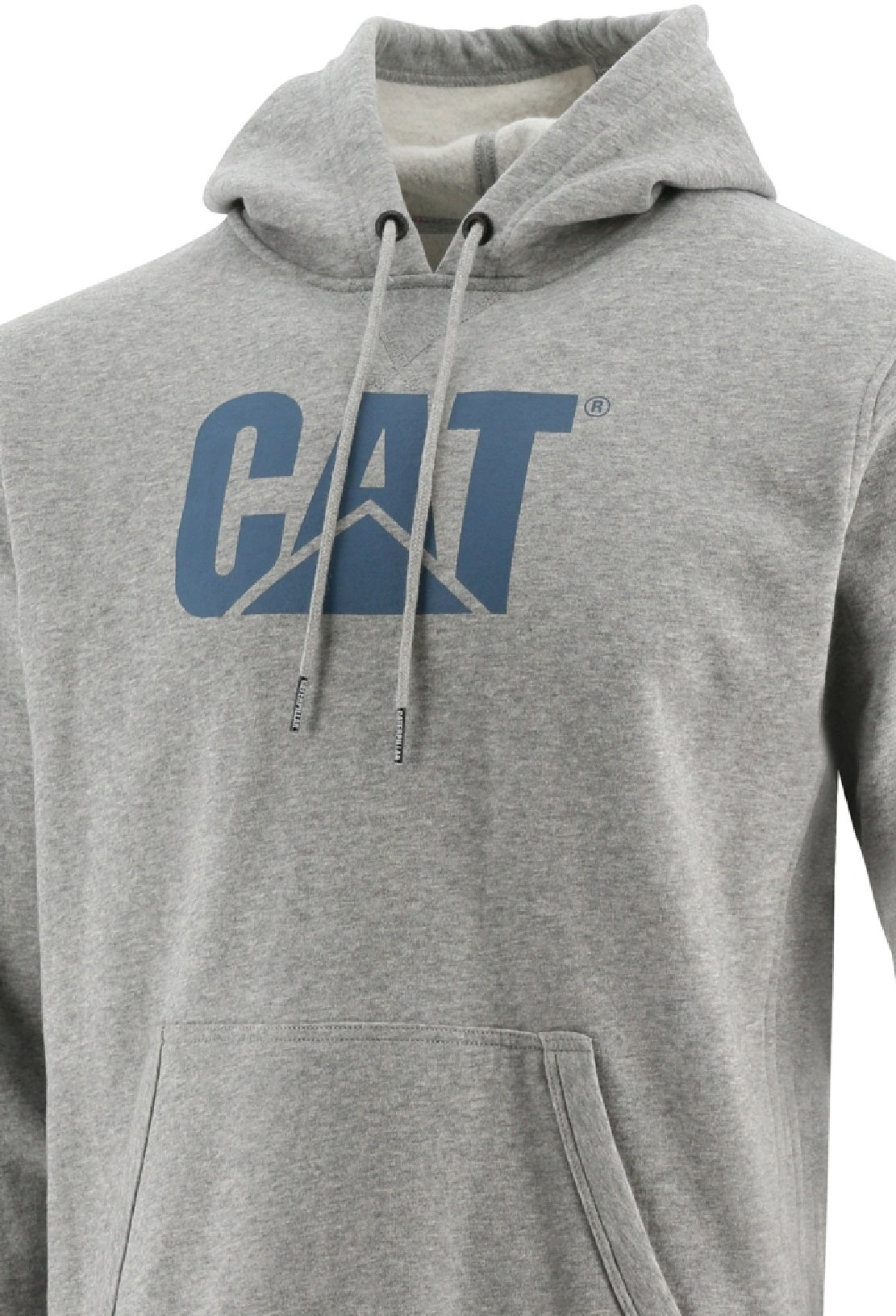 Moletom com capuz estampado com logotipo da Caterpillar Foundation masculino cinza tamanho grande