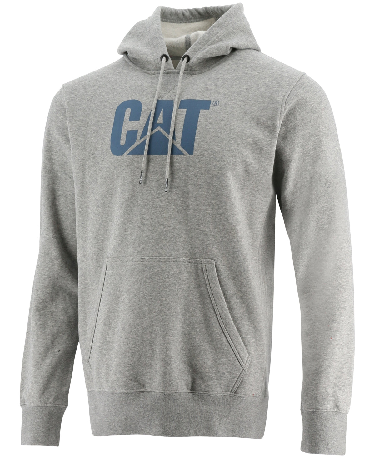 Moletom com capuz estampado com logotipo da Caterpillar Foundation masculino cinza tamanho grande