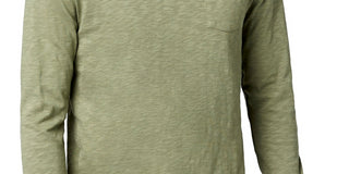 Camisa masculina Buffalo David Bitton Kattie Slub Henley verde tamanho XX-G