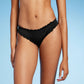 Calcinha de biquíni feminina com babados Cheeky Shade &amp; Shore Black S