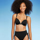 Top de biquíni push-up feminino com alça dupla Shade &amp; Shore preto 34C