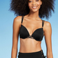Top de biquíni push-up feminino com alça dupla Shade &amp; Shore preto 34C