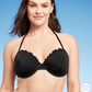 Top de biquíni feminino com babados levemente forrados Shade &amp; Shore preto 34D