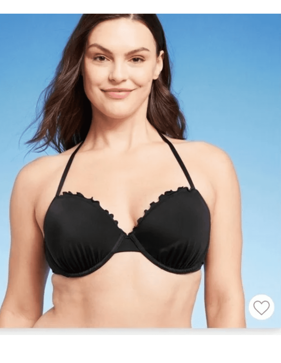 Top de biquíni feminino com babados levemente forrados Shade &amp; Shore preto 34D