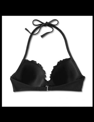 Top de biquíni feminino com babados levemente forrados Shade &amp; Shore preto 34D
