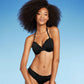 Top de biquíni feminino com babados levemente forrados Shade &amp; Shore preto 34D