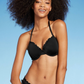 Top de biquíni feminino com babados levemente forrados Shade &amp; Shore preto 34D