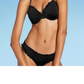Top de biquíni feminino com babados levemente forrados Shade &amp; Shore preto 34D
