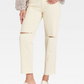 Calça jeans feminina Universal Thread de cintura super alta, vintage, reta, off-white, comprimento 16