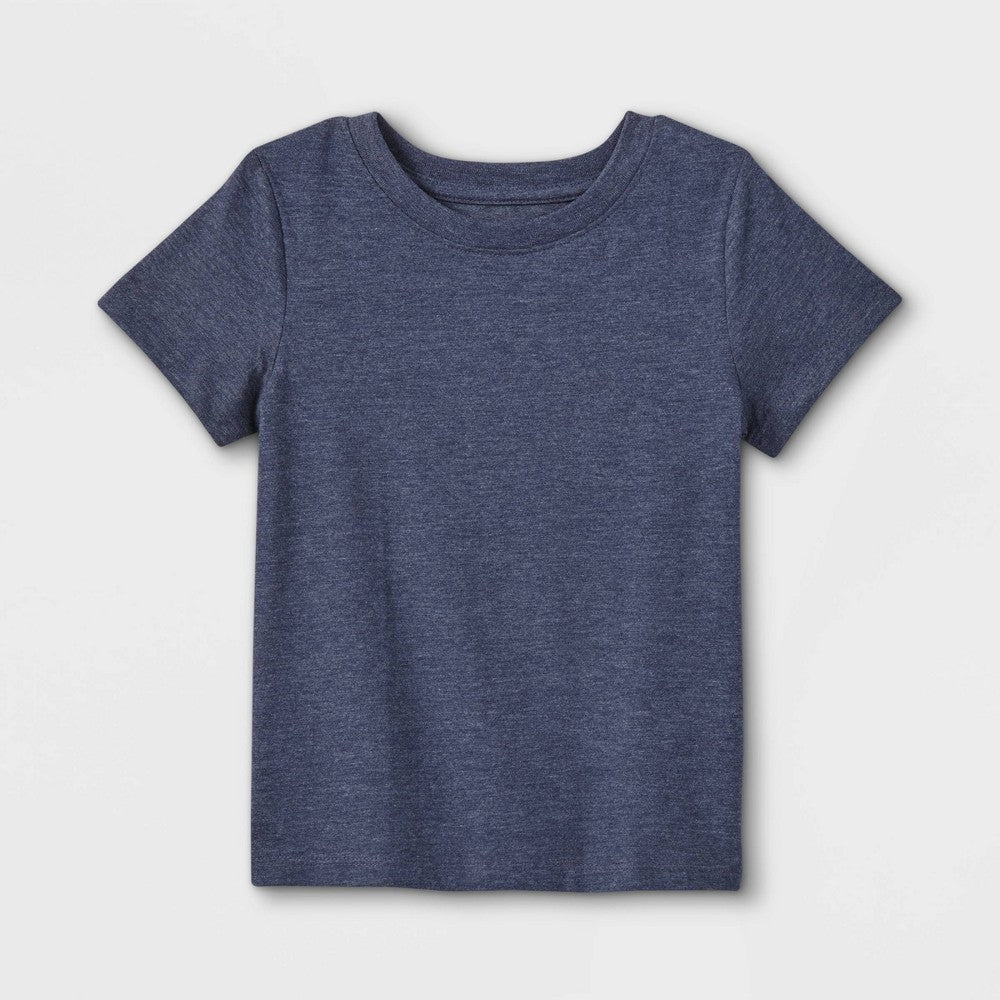 Camiseta de malha de malha lisa Cat &amp; Jack para meninos, manga curta, azul marinho, 5T