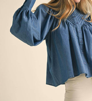 &Merci - Button Down Batwing Sleeve Top