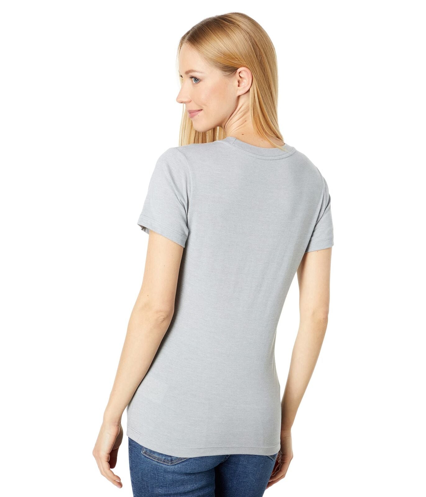 Camiseta feminina The North Face Tri Blend manga curta cinza tamanho XX-G