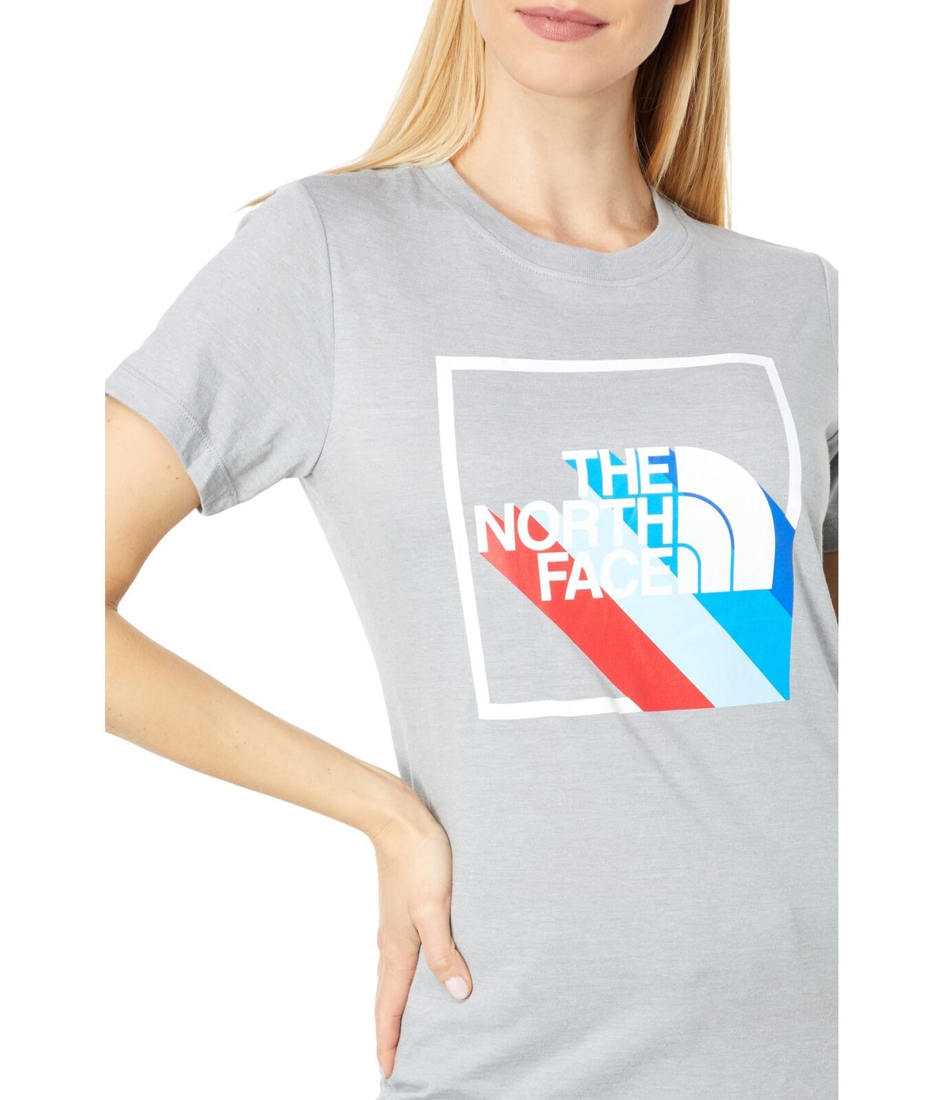 Camiseta feminina The North Face Tri Blend manga curta cinza tamanho XX-G