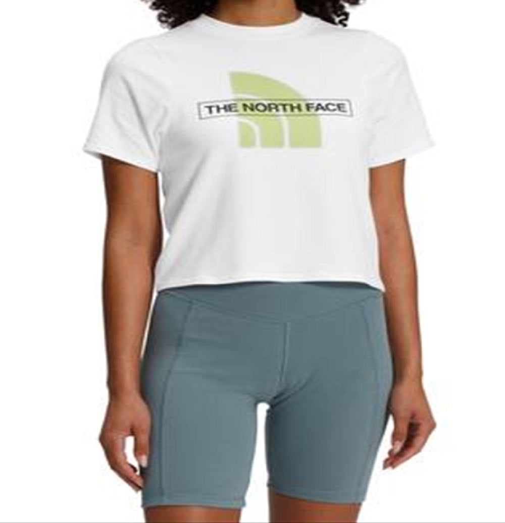 Camiseta feminina The North Face com logotipo, branca, tamanho grande