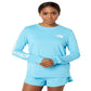 Camiseta feminina The North Face Brand Proud manga comprida azul tamanho médio