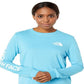 Camiseta feminina The North Face Brand Proud manga comprida azul tamanho médio