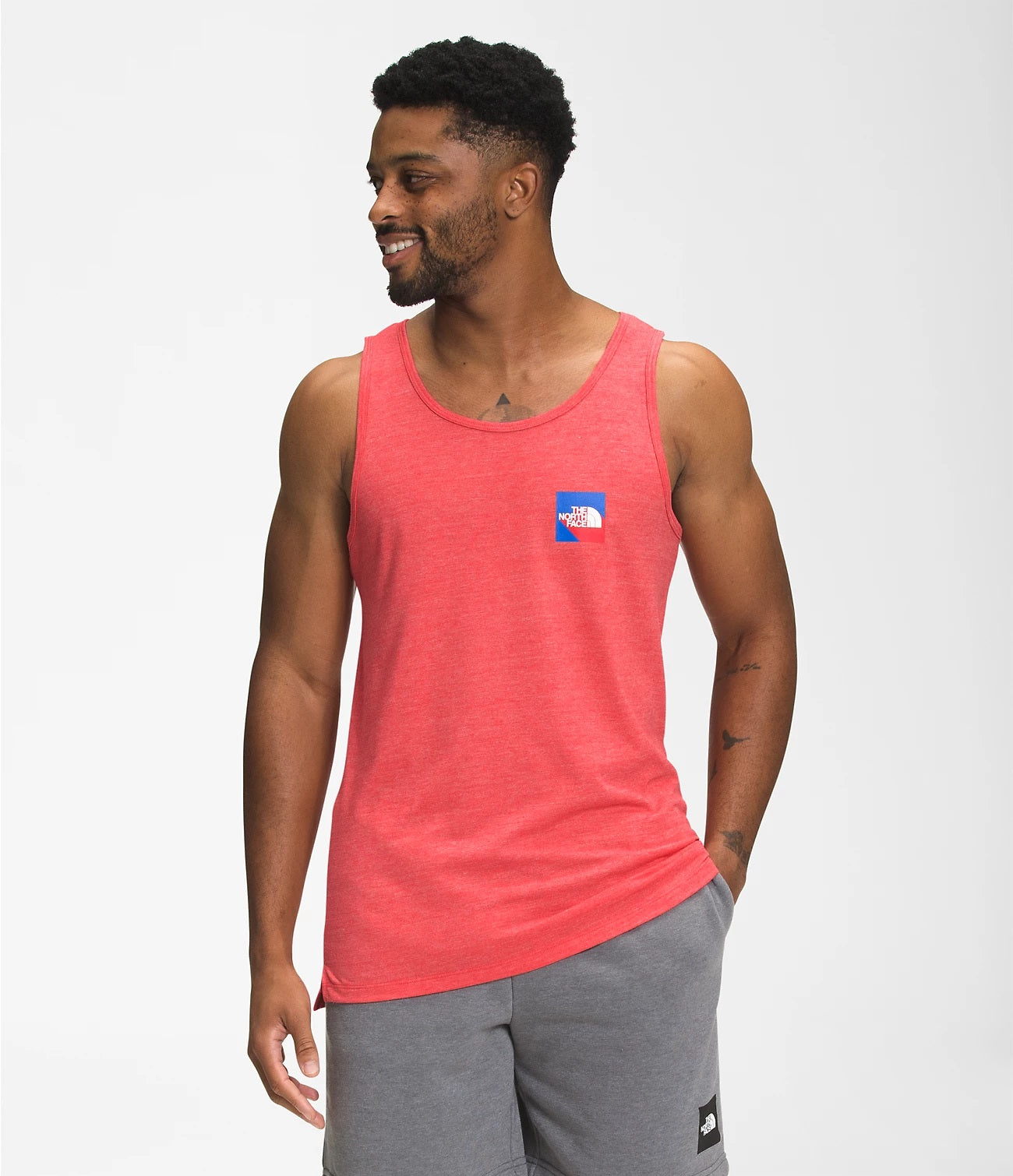 Camiseta regata masculina The North Face Americana Tri Blend vermelha, tamanho pequeno