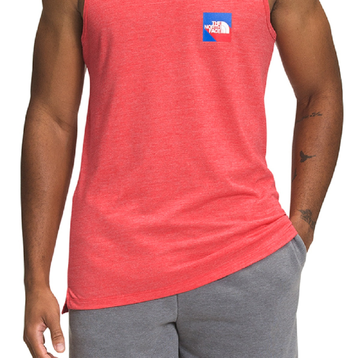 Camiseta regata masculina The North Face Americana Tri Blend vermelha, tamanho médio