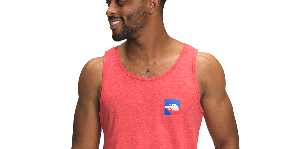 Camiseta regata masculina The North Face Americana Tri Blend vermelha, tamanho grande