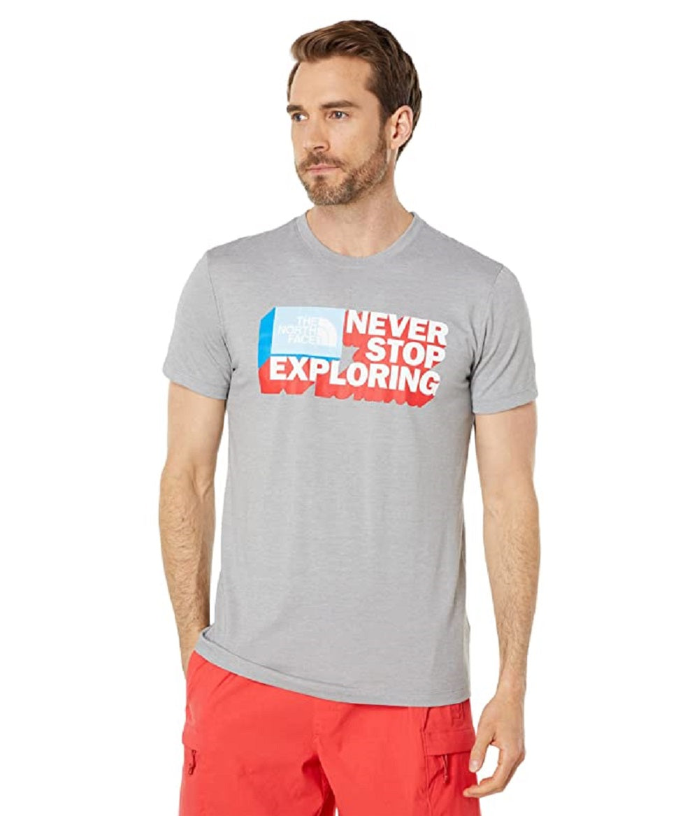 Camiseta masculina de manga curta The North Face Americana Tri Blend, cinza, tamanho pequeno