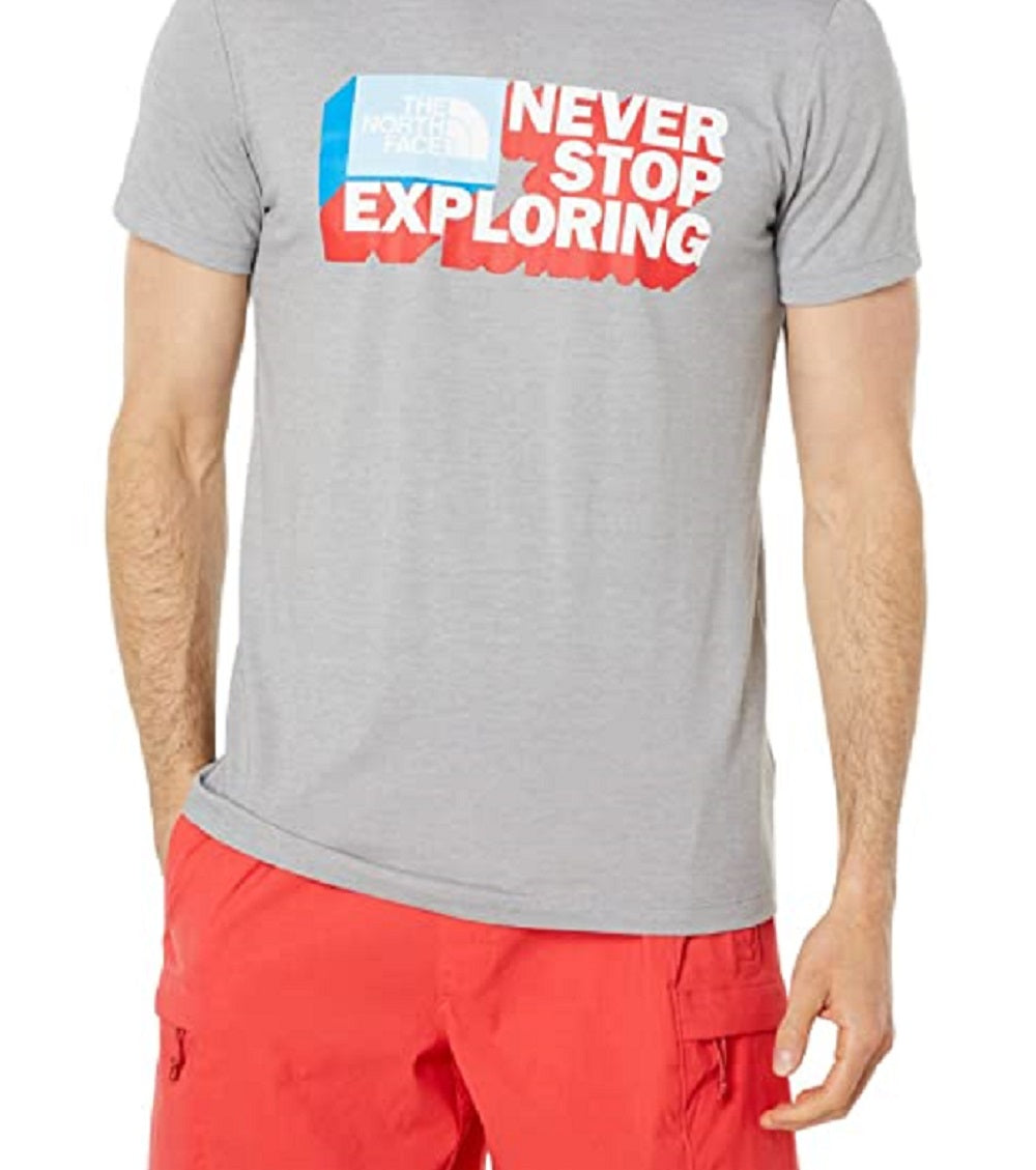 Camiseta masculina de manga curta The North Face Americana Tri Blend, cinza, tamanho pequeno