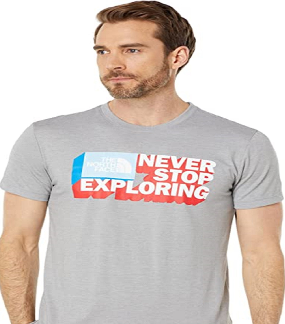 Camiseta masculina de manga curta The North Face Americana Tri Blend, cinza, tamanho XX-G