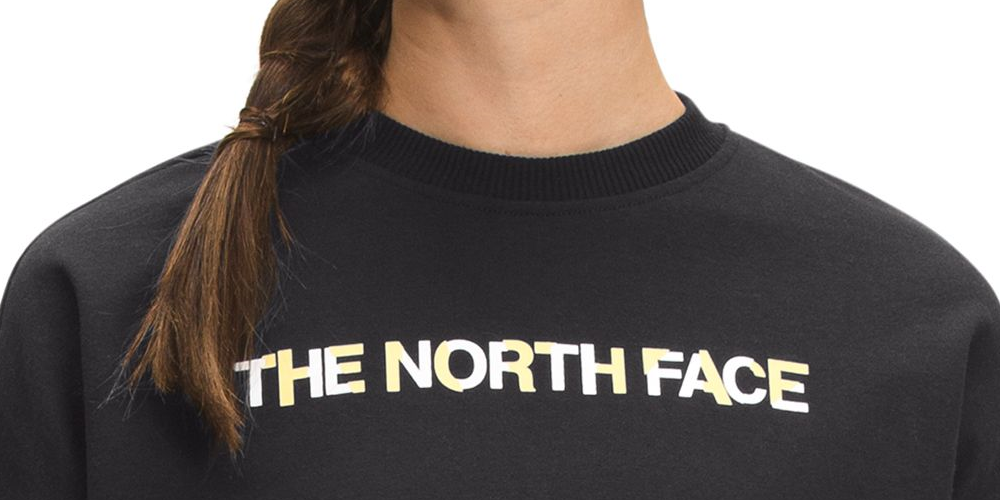 Camisa feminina The North Face Coordinates Crew preta, tamanho médio
