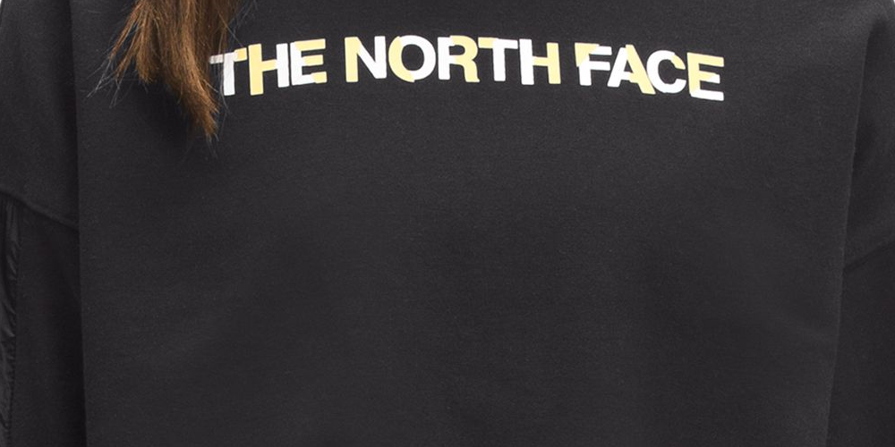 Camisa feminina The North Face Coordinates Crew preta, tamanho médio