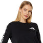 Camiseta feminina The North Face Hit Graphic de manga comprida, preta, tamanho médio