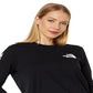 Camiseta feminina The North Face Hit Graphic de manga comprida, preta, tamanho grande