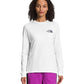 Camiseta feminina The North Face Hit Graphic de manga comprida, branca, tamanho X-S