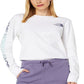Camiseta feminina The North Face Hit Graphic de manga comprida, branca, tamanho pequeno