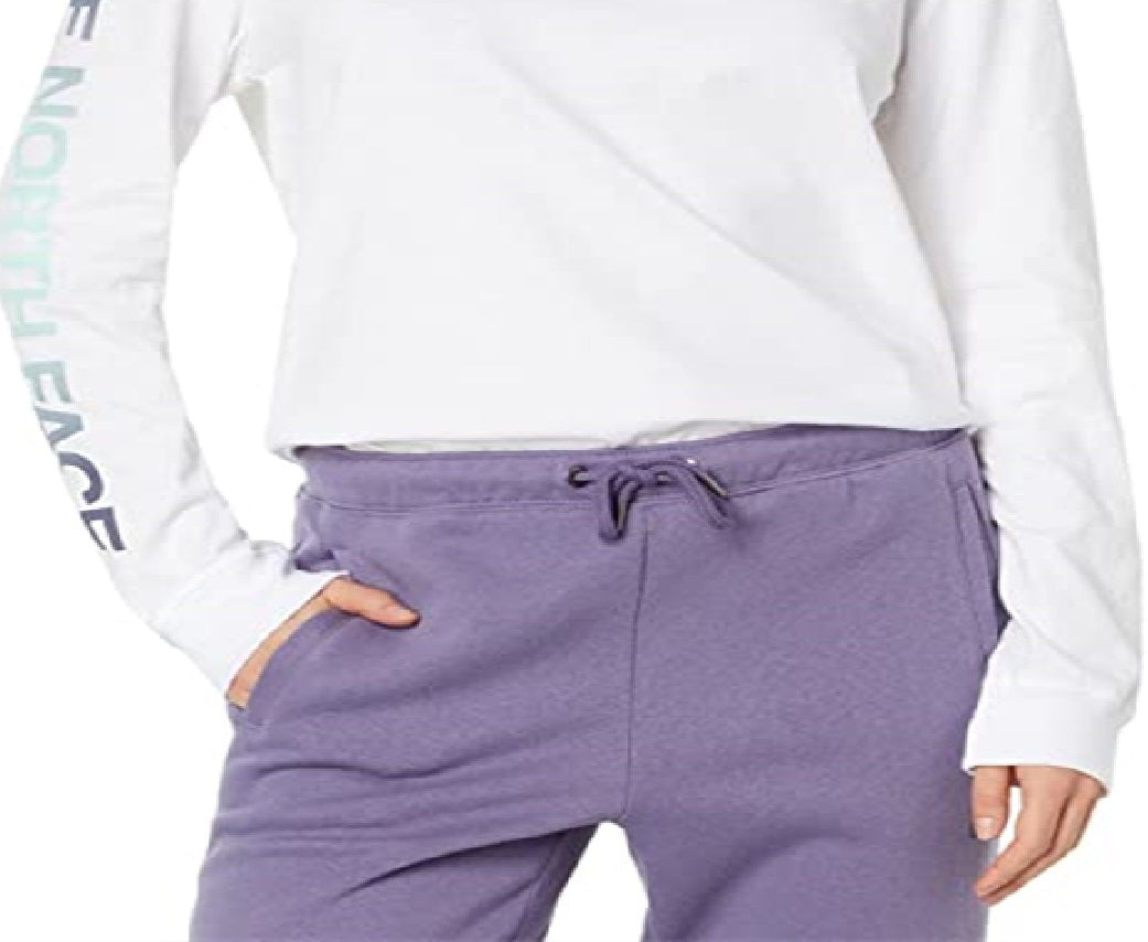 Camiseta feminina The North Face Hit Graphic de manga comprida, branca, tamanho pequeno