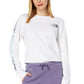 Camiseta feminina The North Face Hit Graphic de manga comprida, branca, tamanho grande