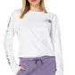 Camiseta feminina The North Face Hit Graphic de manga comprida, branca, tamanho X-G
