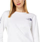 Camiseta feminina The North Face Hit Graphic de manga comprida, branca, tamanho X-G