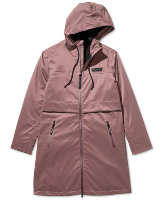 Timberland Parka impermeável feminina de comprimento médio, roxa, tamanho pequeno
