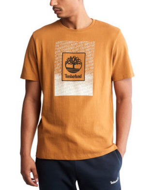 Camiseta gráfica de manga curta Timberland Outdoor Archive masculina, amarela, tamanho GG